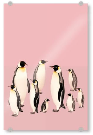 artboxONE Acrylglasbild 150x100 cm Für Kinder Pinguin Herde - Bild Pinguine einfaches Design geborgenheit zusammen