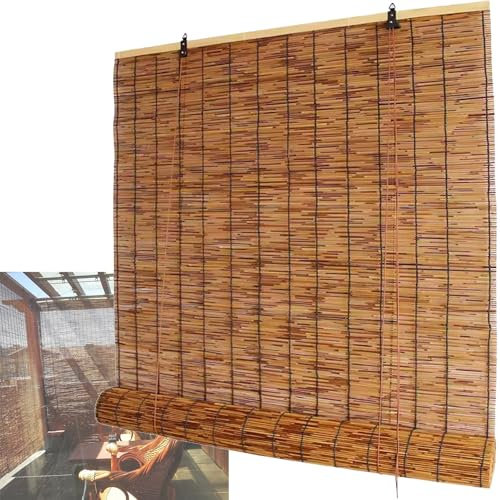 CJBWJM Bambusrollo Bambus Jalousie Bambusvorhang W:40 50 60 70 80 90 100 110 120 cm Rollo Seitenzugrollo, Rollo Bambus, Bambusrollo Sonnenschutz (Size : 100x100cm)