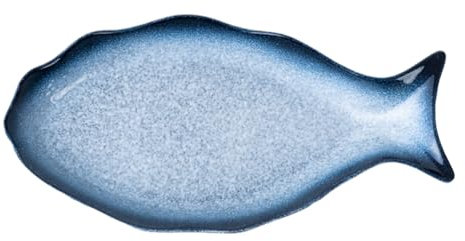 Kichvoe Fish Shaped Plate Porcelain Oval Serving Platters 12 Inch Fish Dish Ceramic Dinner Plates Creative Japanese Sushi Plate Decorative Snack Tray for Restaurants
