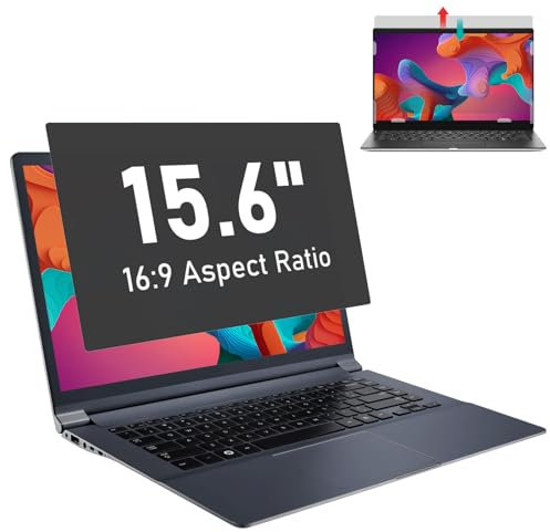 SOPPY Blickschutzfilter, 15,6 Zoll Laptop Blickschutzfolie, Laptop Screen Filter Datenschutz Bildschirmfilter mit Sichtschutz, Anti-Blaulicht und Blendschutz (16:9, 345 x 194 mm)