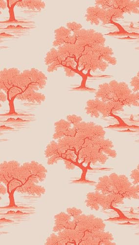 Livingwalls 398761 Papier peint intissé Motif arbre rouge et blanc 3,71 x 2,80 m Fabriqué en Allemagne