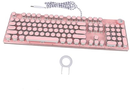 Veemoon Clavier Mécanique Punk pour Gamer Clavier Compact Ergonomique avec Touches Précises Et Design Rétro pour Ordinateur Portable Et Bureau