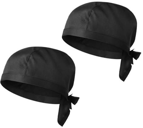 VALICLUD 2 Stück Kochmütze Kochuniform Catering Totenkopfmütze Restauranthut Kellnerhut Catering Hut Chefkoch Turban Restaurant Kochmütze Grill Uniformkappe