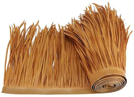 ZzERTE Rollo De Paja Artificial, Techo De Paja Sintética, Azulejo De Paja Falsa, Rollo De Paja De Palma Plástico PE, para Bar Jardín Gazebo Sombrilla Tejado Cerca Terraza(0.5x1m(19.7x39.4in))