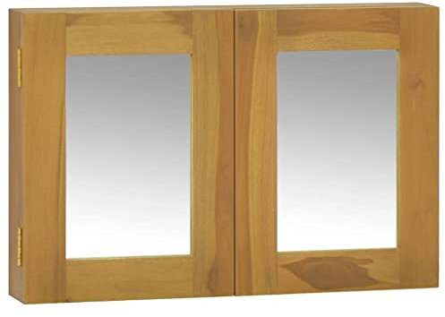 KTHLBRH Spiegelschrank Aufbewahrungsschrank 60x10x40 cm Massivholz Teakholz