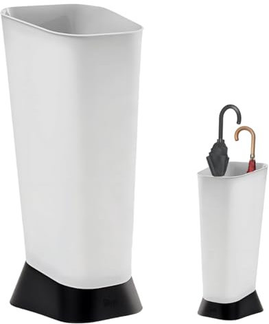 Tomaino - Portaombrelli da Interno ed Esterno 24x26x55 cm per Ingresso Casa, Negozio e Ufficio - Portaombrelli Bianco in Plastica Resistente - Fino a 15 Ombrelli