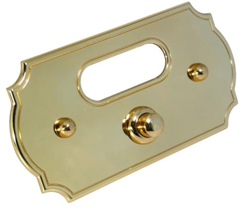 Neroni Mameli Campanello in Ottone Lucido per Esterno abitazione - Porta Ingresso Casa, con Pulsante Elettrico - Modello Adriano - Made in Italy