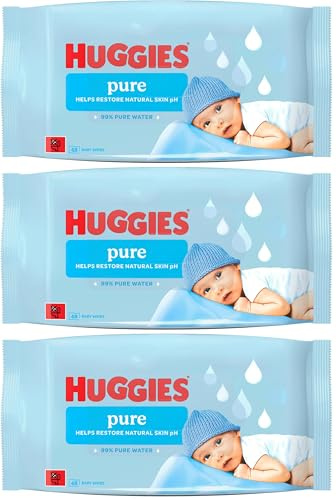 HUGGIES 0% PLASTIC PURE WIPES (HUGGIES 0% PLASTIC PURE BABY WIPES) (Pack of 3)