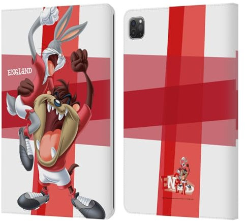 Head Case Designs Licenza Ufficiale Looney Tunes Inghilterra Taz & Bugs Bunny Grafica della Bandiera Custodia Cover in Pelle a Portafoglio Compatibile con Apple iPad PRO 11 2020/2021 / 2022