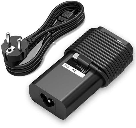 65W USB C Chargeur d'ordinateur Portable de Remplacement pour Dell XPS 12 13 15 17, Latitude, Precision, Optiplex, Chromebook, Inspiron, Cordon d'alimentation pour Ordinateur Portable de Type C