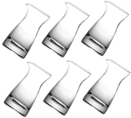 FELTECHELECTR 6piezas Jarras De Vidrio Transparente Jarra Espumadora De Leche Dispensador De Salsas o Decantador para Cocina y Eventos