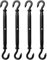 Antrader Spannschloss-Haken und Haken, 4 Stück, M6 Doppelhaken, Spannschloss, robuste Spannschlösser, Kabel-Spannschloss, Edelstahl-Spannschlösser, schwarzes Spannschloss für Drahtseilspannung