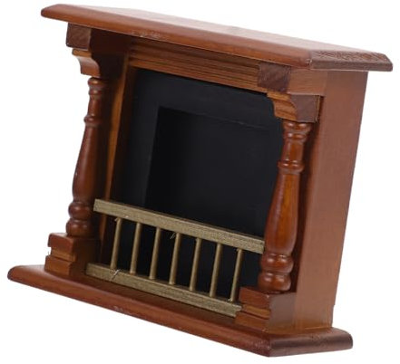 UPKOCH Miniatur Puppenhaus Kamin Modell Holz 10.7X9X4Cm Realistische Miniatur Kamin Dekoration Für Puppenhaus Zubehör Und Mini Möbel