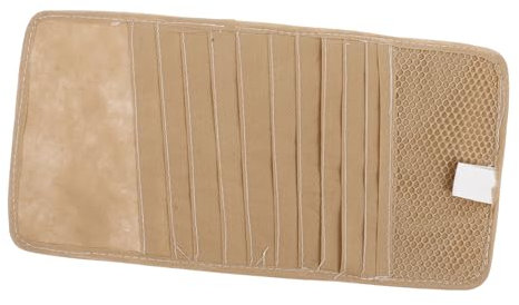BUGUUYO portaocchiali da auto porta CD per auto porta dvd per auto Porta CD con aletta parasole per auto Accessori per interni del camion custodie porta dvd il tessuto Beige