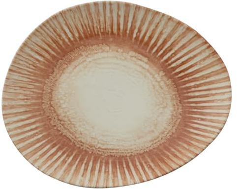 67382B08 Arthur Krupp Flacher Teller Organic Cm 31x26 Sunlight Red Stoneware