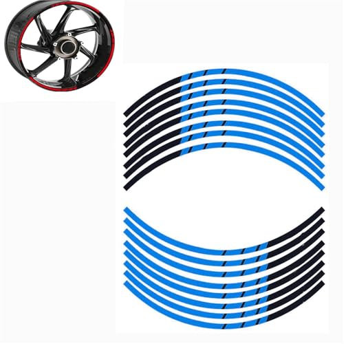 SHQXD Adesivo Serbatoio Adesivi per Cerchi Moto, Accessori per Honda Hornet 600 900 250, Decorazioni Riflettenti, Decalcomanie Decorative(Blue)