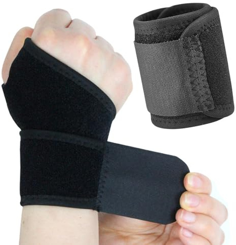 FAINCA 2 Stück Hand Bandage Handgelenk Elastisch Handgelenkstütze | Schwarz Schiene Handgelenk Bandagen Gym Wrist Wrap Verstellbar für Basketball Badminton Gewichtheben Tippen Arbeit