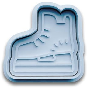 Eishockey Schlittschuh Keksausstecher 2-teilig – Schwarz – Ausstechform mit Prägung – PLA 3D-Druck – Keksform für Hockeyfans & Vereine – Geschenkidee für Spieler, Trainer & Sportbegeisterte