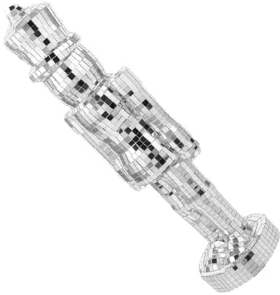 Cabilock Glas Nussknacker Figur Silber Weihnachtsdeko für Regal Wohnzimmer Deko Festliche Glasfigur Handgefertigt Kunstvoll als Tisch und Regalornament