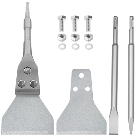 SDS Plus Floor Scraper Kit, 300mm×100mm Floor Tile Removal Tool, SDS Plus Chisel Bit with Blade, Flat Chisel for Rotary Hammer, Tile Chisel for Removing Tile Adhesive
