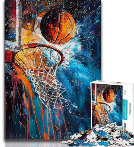 1000 Teile für Teenager Basketball-Puzzle 1000 Teile für Erwachsene Teenager Geburtstagsgeschenk Geschenke für und ab 14 Jahren (26x38cm)