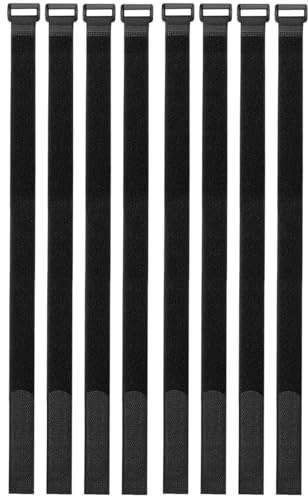 20 Stück Klettband mit Schnalle Wiederverwendbare Kabelbinder, Multifunktionale Klett Kabelbinder Befestigungselemente 2 x 50 cm, für Kabelmanagement, Kabel-Organizer (Schwarz)