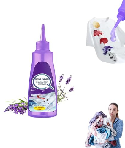 Fleckenentferner Kleidung, ölfleckentferner waschmittel flüssig, 120ml Aktives-Enzym Hartnäckiger Fleckenreiniger,für alle Flecken und Farben (1pc)