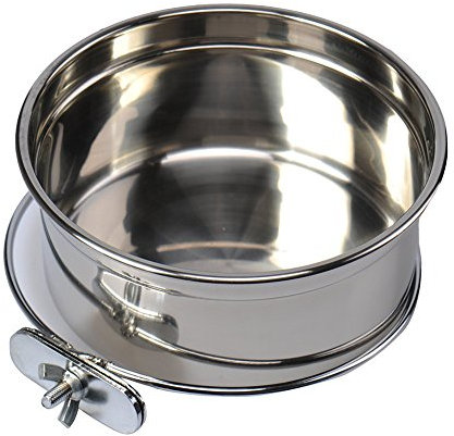 Stainless Steel Food Water Bowl For Pet Bird Crates Cages Coop Dog Cat Parrot Bird Rabbit Pet (Large:14cm*6cm,5.51 * 2.36inch)
