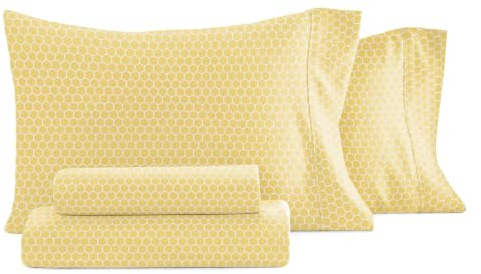 Linen Market 4 Piece California King Bedding Sheet Set (Yellow Geometric) - Sleep Better Than Ever with These Ultra-Soft & Cooling Bed Sheets for Your Cal King Size Bed - Deep Pocket Fits 16 Mattress