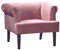 Atlantic Home Collection Sessel CHARLIE, Samt, Armlehnenstuhl mit Massivholzfüßen, Rosa, 74 x 86x 70