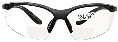 voltX CONSTRUCTOR BIFOKALE Schutzbrille mit Lesehilfe (KLAR +3.5 Dioptrie) CE EN166ft, Sportbrille für Radler enthält Sicherheitsband, Bifocal Safety Glasses, Anti Fog UV400 Linse