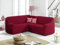 My Palace Zaira Ecksofabezug L-Form Eckcouch Bezug Rutschfester und elastischer Stretch Spandex Sitzeckenbezug Sofa Überwurf Sofahusse Couchcover Weinrot