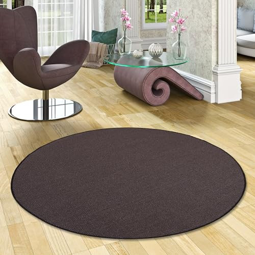Snapstyle Sisal Natur Teppich Astra Schwarz Rund in 7 Größen