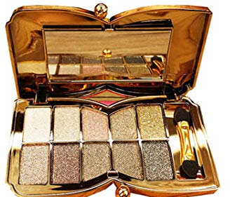 (Type 5) - Bernecy Glitter Eyeshadow Palette,10 Colours Sparkle Shimmer Eye Shadow Highly Pigmented Long Lasting Makeup Set Gold (Type 5), Small