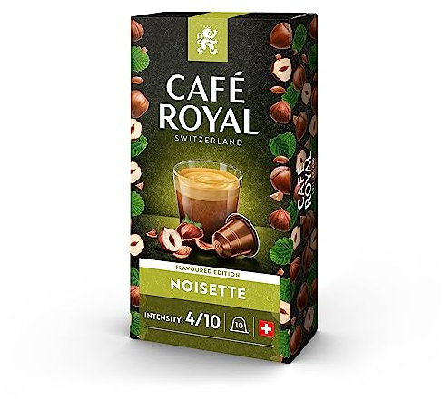 Café Royal Noisette Flavoured 10 Capsules pour Cafetière à Café Nespresso - Intensité 4/10 - Capsules de Café en Aluminium certifiées UTZ - pack de 10