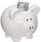 Atmosphera - Tirelire Enfant Cochon - céramique - H14-8 cm - Blanc