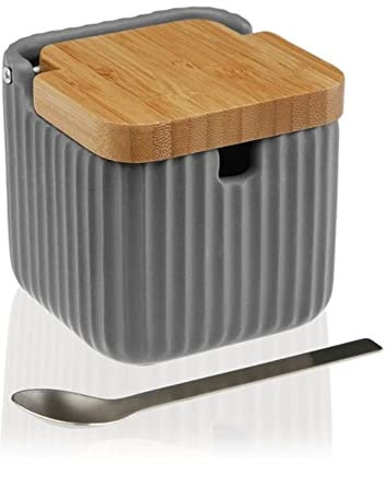 VERSA Grey Sugar Bowl with Spoon