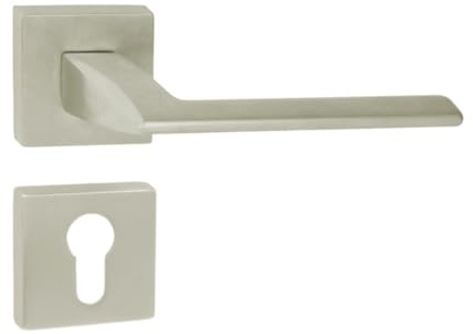 DOMINO ELIZA-QR M9 - Maniglia a cilindro profilato in PZ, per porte della stanza, set con rosette