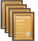 Nacnic - Pack 4 Marcos de Madera MDF Dorado y Vidrio Acrílico | Protección y Expositor de Fotografías, Láminas, Pósters, Cuadros y Decoración para Salón, Dormitorio u Oficina | 13x18 cm