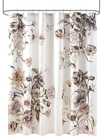 Madison Park Cassandra MP70-6717 Rideaux de Douche en Percale de Coton imprimé Floral Moderne Shabby Chic 183 x 183 cm Blush