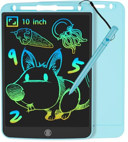 JOEAIS LCD Writing Tablet 10 Inch, Portable Electronic Drawing Pad for Learning, Doodling, and Note-Taking, Christmas and Birthday Toys Gifts for Boys and Girls (Blue)
