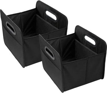 2 Stück Faltbare Kofferraumtasche schwarz hohe Tragkraft Polyester Klappbox Flexbox