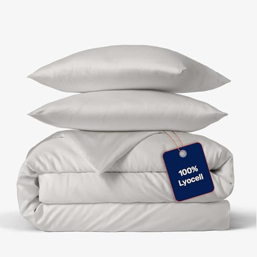 twenty:three Lyocell Bettwäsche (1x) 200x200 + (2X) 80x80 Light Gray - 100% Tencel - Gewonnen aus Eukalyptus - Hochwertig - Nachhaltig - Atmungsaktiv - Luxus - Hypoallergen