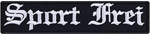 SPORTFREI Aufnäher Deutschland DDR Sport frei Ossi Aufbügler Patch Bügelbilder Geschenk DIY Applikation zum aufnähen/aufbügeln - 90x20mm