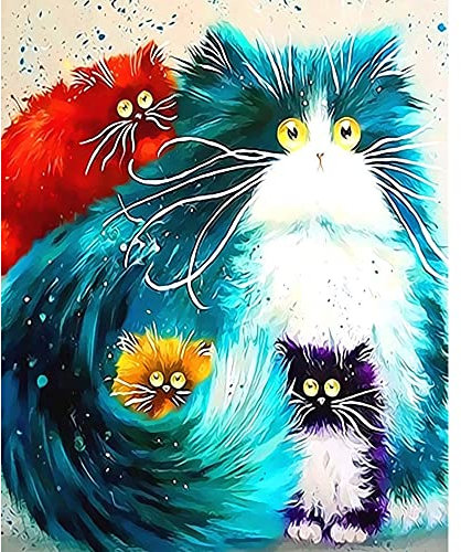 Xmasneed Malen Nach Zahlen Erwachsene, Tier Malen Nach Zahlen für Erwachsene, DIY Malen Nach Zahlen Junior, Handgemalt Ölgemälde Kits auf Leinwand, Painting by Numbers für Home Haus Deko- Ohne Rahmen
