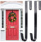ASOENTIWOX 2 Pack Door Hooks (12 in/30cm) Wreath Hanger for Front Door Black Metal, Christmas Door Wreath Hanger, Suitable for Christmas Halloween Easter