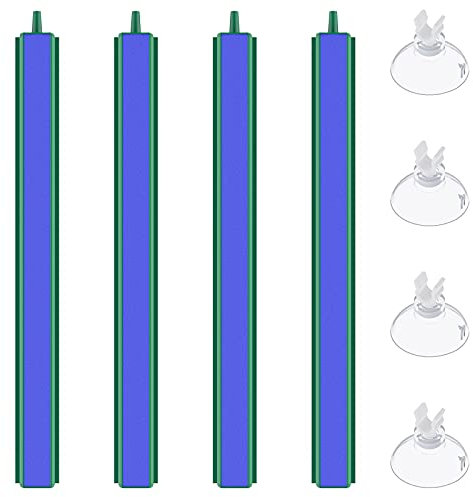 Pawfly Aquarium Luftstein Bar Bubbler 20 cm Bubble Release Tool mit 4 Saugnäpfen quadratischen Sauerstoff-Diffusor für Luftpumpe Fischbecken und DWC Eimer, 4 Pack