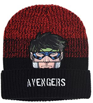 Sun City Avengers Kinder Jungen Winter-Mütze Hulk Captain America Thor Ironman (Rot, 52)