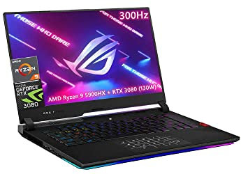 ASUS ROG Strix Scar 15 (2021) Gaming Laptop, 15.6 300Hz FHD Display, NVIDIA GeForce RTX 3080 (130W ), Ryzen 9 5900HX，with Marvel’s Spider-Man Remastered GeForce RTX Bundle(64GB RAM | 1TB PCIe SSD)
