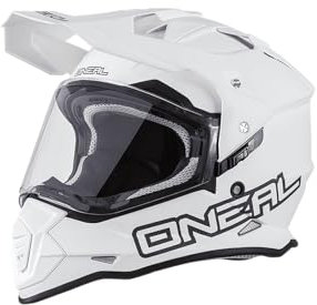 O'NEAL | Motorradhelm | Enduro Motorrad | Ventilationsöffnungen für maximalen Luftstrom & Kühlung, ABS-Schale | Sierra Helmet Flat V.23 | Erwachsene | Weiß | Größe S